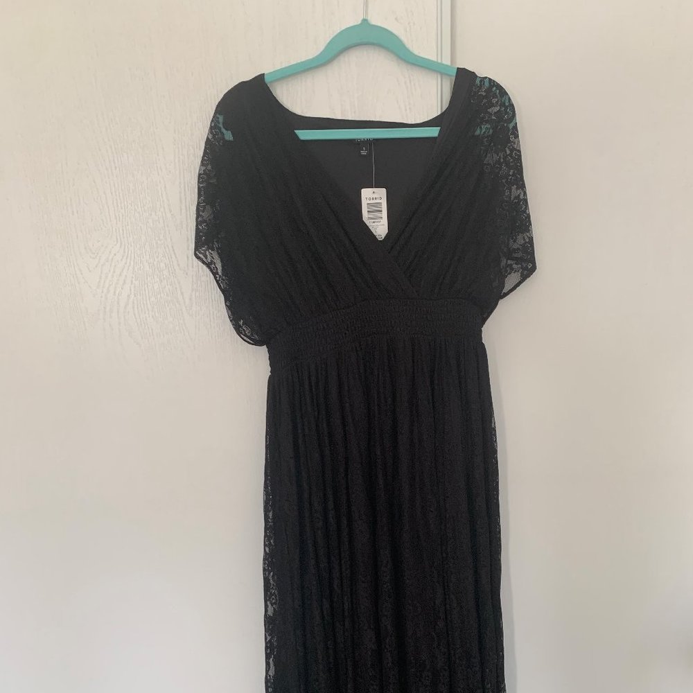 New Torrid Black Lace Maxi Dress